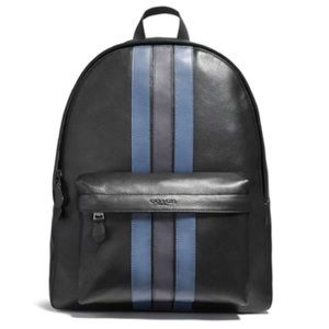 Coach Charles Black Stripe Backpack $550